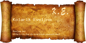 Kolarik Evelina névjegykártya